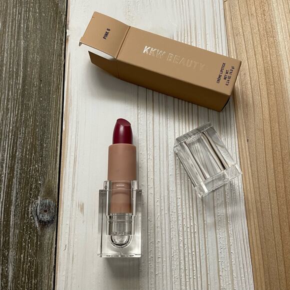 KKW Beauty Pink 6 Creme Lipstick Warm Plum Pink Tone NEW NIB Discontinued - Picture 2 of 8